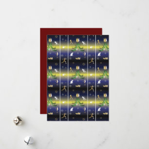 Kerstboom - Meisjes die lopen Feestdagenkaart