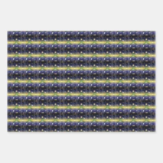 Kerstboom - Meisjes die lopen Inpakpapier Vel (Voorkant)