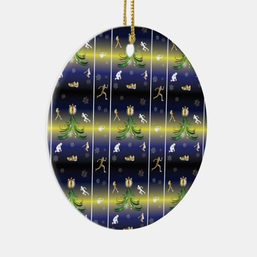 Kerstboom - Meisjes die lopen Keramisch Ornament (Rechts)