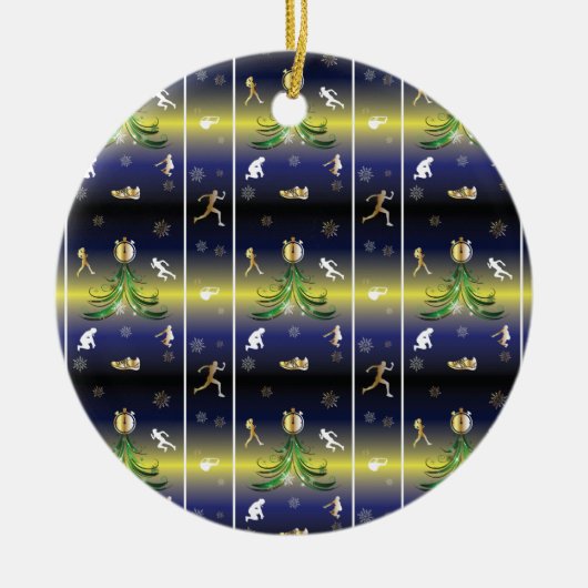 Kerstboom - Meisjes die lopen Keramisch Ornament (Voorkant)