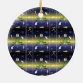 Kerstboom - Meisjes die lopen Keramisch Ornament (Achterkant)