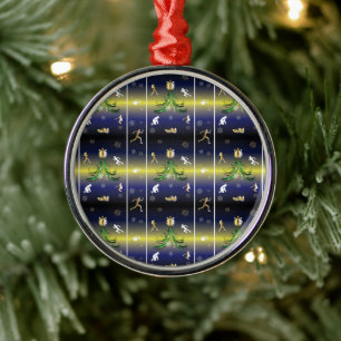 Kerstboom - Meisjes die lopen Metalen Ornament