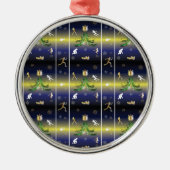 Kerstboom - Meisjes die lopen Metalen Ornament (Voorkant)