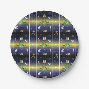 Kerstboom - Meisjes die lopen Papieren Bordje