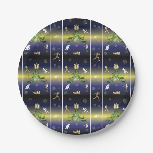 Kerstboom - Meisjes die lopen Papieren Bordje (Voorkant)