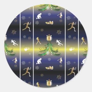 Kerstboom - Meisjes die lopen Ronde Sticker