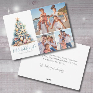 Kerstboom Mele Kalikimaka Strand Foto Feestdagenkaart