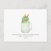 Kerstboom: melkdruk feestdagenkaart (Voorkant)