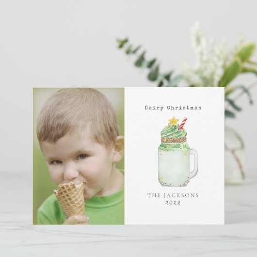 Kerstboom Melkshake Kerstmis Feestdagenkaart (Staand voorkant)