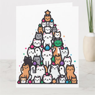 Kerstboom Meowy Kerstmis Kerstman Paws Kat Kaart