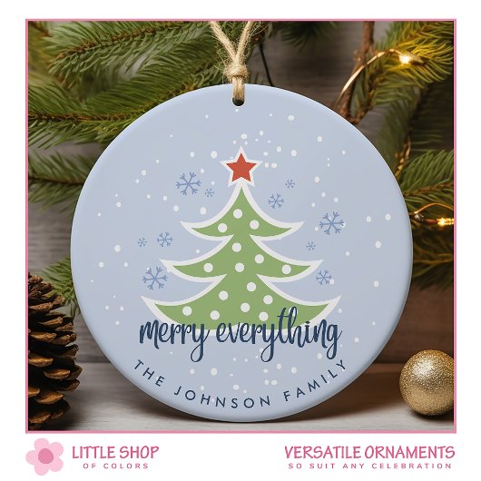 Kerstboom Merry Alles gepersonaliseerd Keramisch Ornament