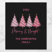 Kerstboom Merry and Bright op maat Wijn Etiket (Enkel label)