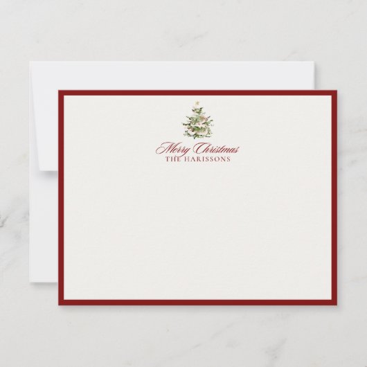 Kerstboom Merry Christmas Note Kaart (Voorkant)
