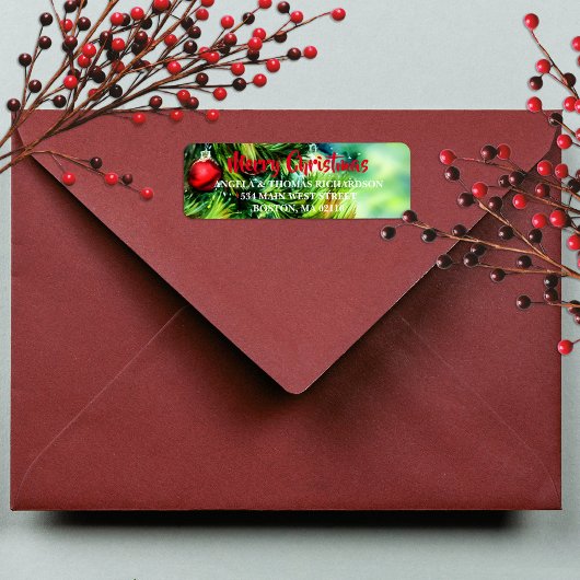 kerstboom met Baubles Etiket