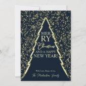 Kerstboom met blaaslicht feestdagenkaart (Voorkant)