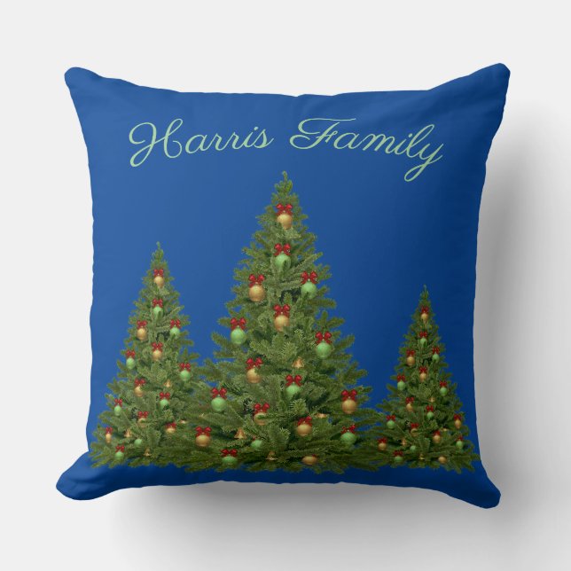 Kerstboom met blauw kussen (Voorkant)