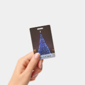 Kerstboom met blauwe lichten badge (Handheld)