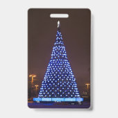 Kerstboom met blauwe lichten badge (Achterkant)