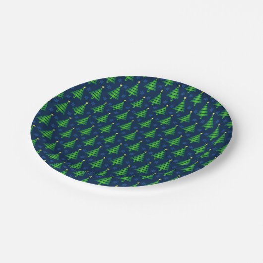 kerstboom met blauwe sneeuwvlok en achtergrond papieren bordje (Gekanteld)