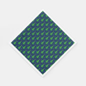 kerstboom met blauwe sneeuwvlok en achtergrond servet (Hoek)