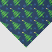 kerstboom met blauwe sneeuwvlok en achtergrond tissuepapier (Detail)