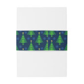 kerstboom met blauwe sneeuwvlok en achtergrond uitnodigingen wikkel (Achterkant Voorbeeld)