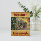 kerstboom met Boerderij Feestdagenkaart (Staand voorkant)