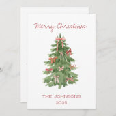 Kerstboom met bogen Flat Holiday Kaart (Voorkant / Achterkant)