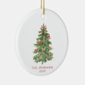 Kerstboom met bogen Vakantie Keramisch Ornament (Rechts)