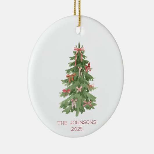 Kerstboom met bogen Vakantie Keramisch Ornament (Rechts)