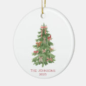 Kerstboom met bogen Vakantie Keramisch Ornament (Links)