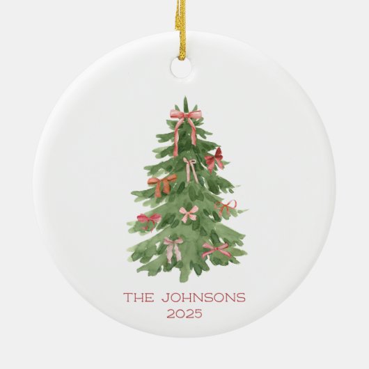 Kerstboom met bogen Vakantie Keramisch Ornament (Achterkant)