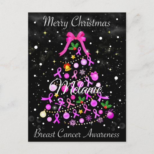 kerstboom met borstkanker briefkaart (Voorkant)