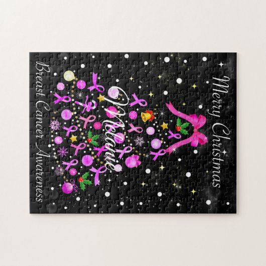 kerstboom met borstkanker legpuzzel (Horizontaal)