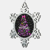 kerstboom met borstkanker tin sneeuwvlok ornament (Rechts)