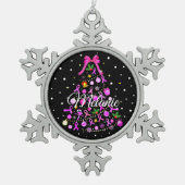 kerstboom met borstkanker tin sneeuwvlok ornament (Voorkant)