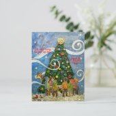 kerstboom met Briefkaart Carolers (Staand voorkant)