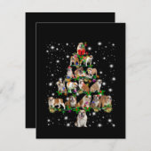 Kerstboom met bulldog, bedekt door vlieglicht bedankkaart (Voorkant / Achterkant)