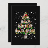 Kerstboom met bulldog, bedekt door vlieglicht bedankkaart (Voorkant / Achterkant)