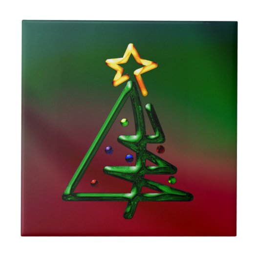 Kerstboom met buulkermis tegeltje (Voorkant)