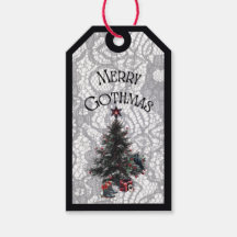 Kerstboom met cadeau cadeautag