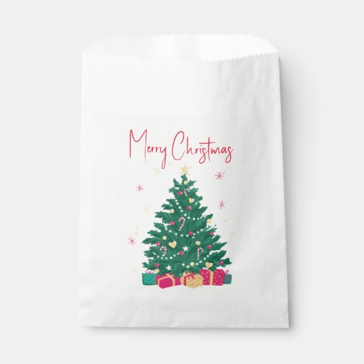 kerstboom met cadeaus bedankzakje (Voorkant)