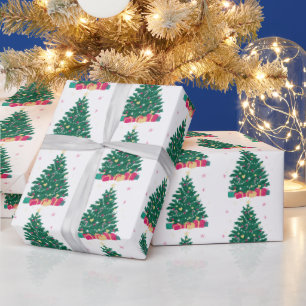kerstboom met cadeaus cadeaupapier