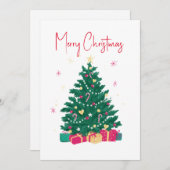 kerstboom met cadeaus feestdagenkaart (Voorkant / Achterkant)