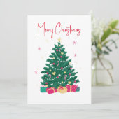kerstboom met cadeaus feestdagenkaart (Staand voorkant)