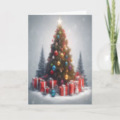 Kerstboom met Cadeaus Feestelijk Kaart (Voorkant)