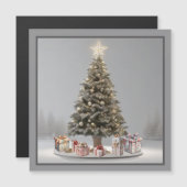 Kerstboom met Cadeaus Magnetische Kaart (Voorkant / Achterkant)