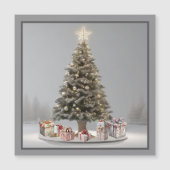 Kerstboom met Cadeaus Magnetische Kaart (Voorkant)