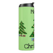 kerstboom met cadeaus thermosbeker (Gedraaid links)