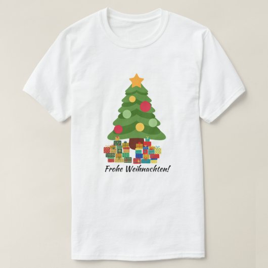 Kerstboom met cadeaus vrolijk kerstfeest. t-shirt (Design voorkant)